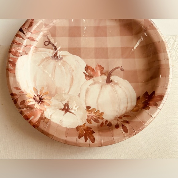 New 16 Paper Dinner Plates Pumpkin Pumpkins Clementine Paper Fall Thanksgiving - Picture 2 of 9